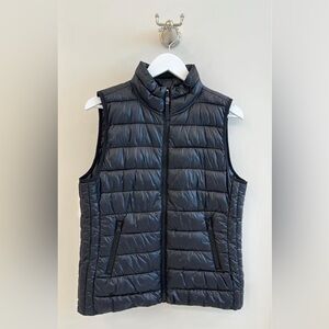 Worn a couple times.  Light weight Black puffy vest by Lou & Grey.   Size Medium